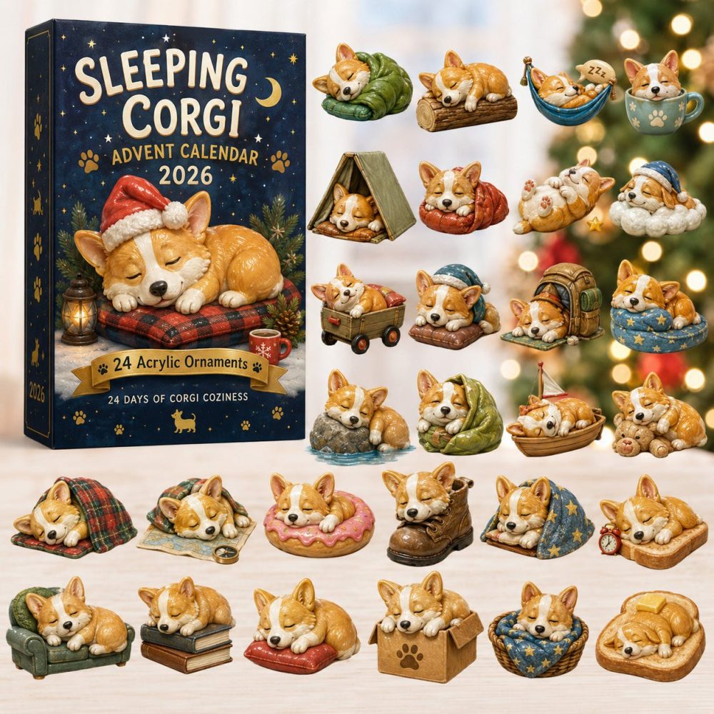 2026 Sleeping Corgi Advent Calendar - 24-Day Countdown With Charming Acrylic Corgi Charms, Perfect Gift For Corgi Fans