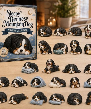 Sleepy Bernese Mountain Dog 2026 Advent Calendar — 24 Cozy Acrylic Charms, Dog Lover Countdown, Holiday Gift & Stocking Stuffer