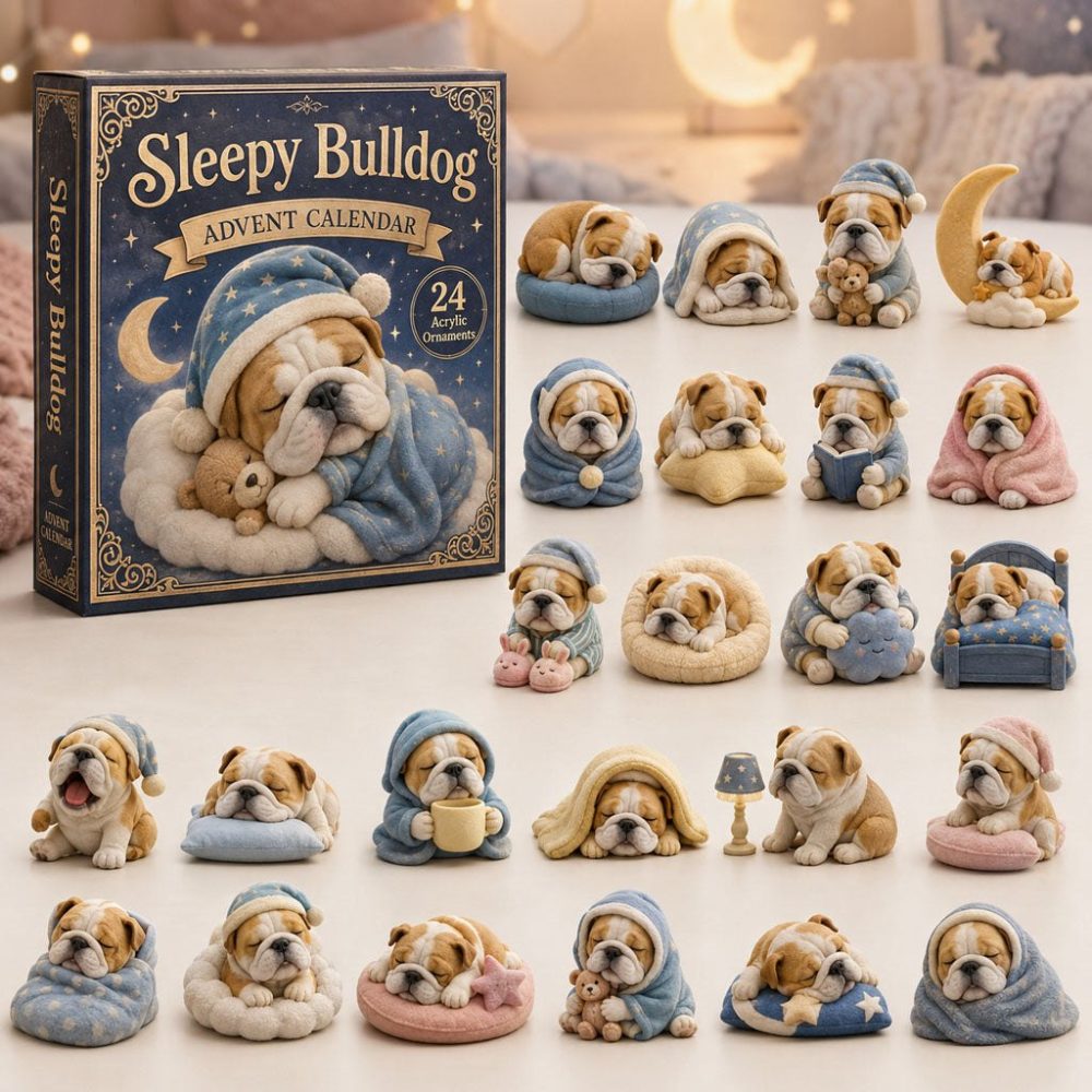 2026 Bulldog Holiday Countdown Calendar — 24 Acrylic Charms, Daily Reveal For Bulldog Fans , Festive Gift, Collectible Keepsake