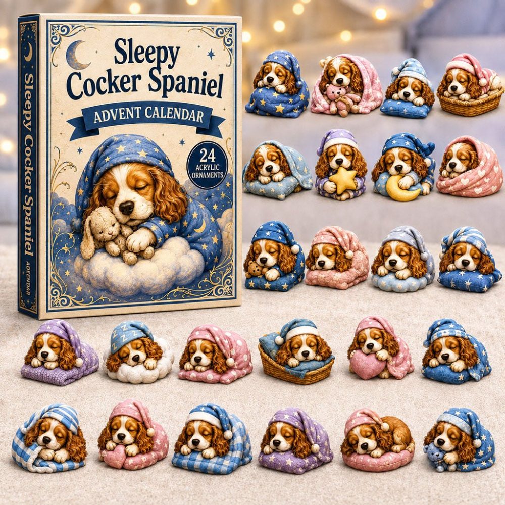 2026 Cocker Spaniel Holiday Advent Calendar — 24-Day Acrylic Charm Countdown For Dog Lovers, Perfect Gift & Stocking Stuffer