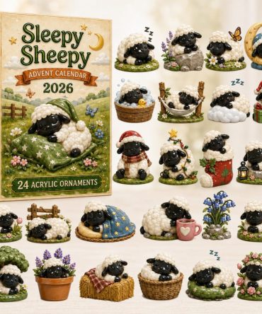 2026 Sleepy Sheepy Advent Calendar — 24 Cozy Acrylic Charm Countdown For Kids, Cute Nursery Holiday Decor