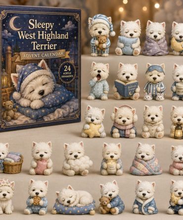Sleepy Westie 2026 Advent Calendar — 24-Day Acrylic Charm Countdown, West Highland Terrier Gifts & Collectible Set