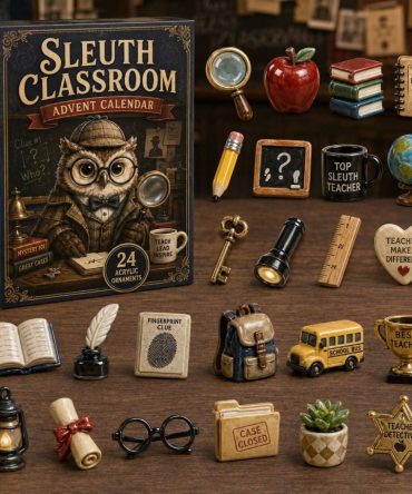 Sleuth Classroom Advent Calendar 2026 - 24-Day Acrylic Charms Countdown , Collectible Gift For Teachers & Mystery Lovers