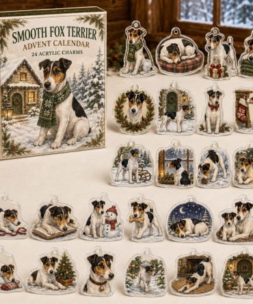 Smooth Fox Terrier Acrylic Charm Advent Calendar — 24 Holiday Dog Charms , Christmas Countdown Gift For Smooth Fox Fans