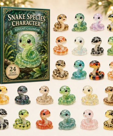 2026 Snake Species Advent Calendar - 24-Day Countdown With Collectible Acrylic Snake Charms, Gift For Reptile Lovers & Kids