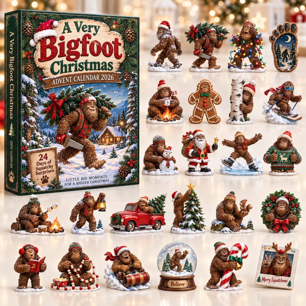 Limited Edition Snow Globe Bigfoot Advent Calendar 2026 - 24-Day Holiday Countdown With Acrylic Charms, Collectible Gift