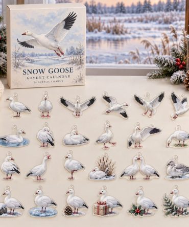 Snow Goose 24-Day Acrylic Charm Countdown Calendar — Seasonal Bird Charm Set For Nature Fans & Holiday Gift Giving