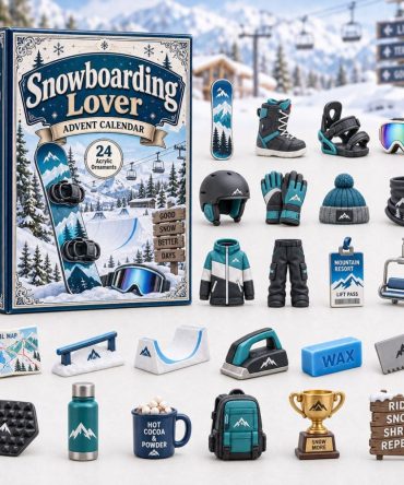 Snowboarder 2026 Holiday Countdown — 24-Day Acrylic Charm Advent Calendar For Snowboarding Fans & Gift Ideas