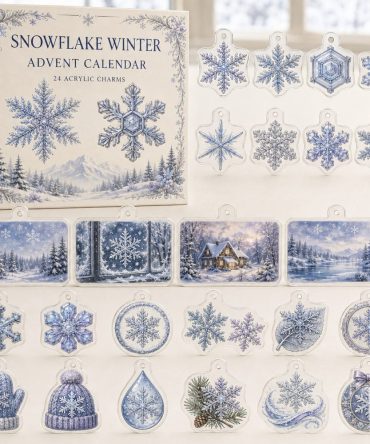 24-Day Acrylic Charm Countdown Of Snowflake Designs — Winter Holiday Charm Advent, Perfect Seasonal Gift & Decor Accent