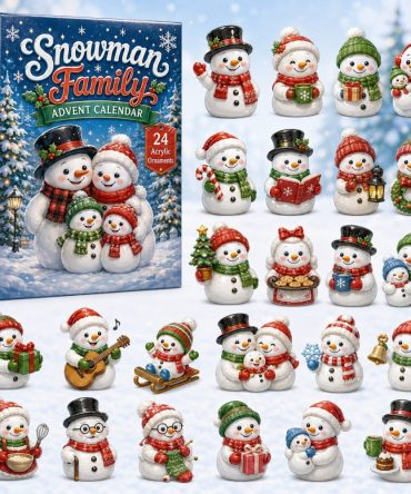 2026 Snowman Family Advent Calendar - 24-Day Festive Countdown With Cute Acrylic Snowman Charms, Family Holiday Gift