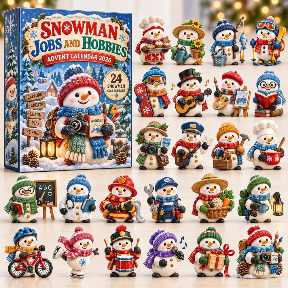 Snowman Hobby 2026 Craft Advent Calendar — 24-Day Countdown With Acrylic Charms, Diy Winter Craft Gift Set