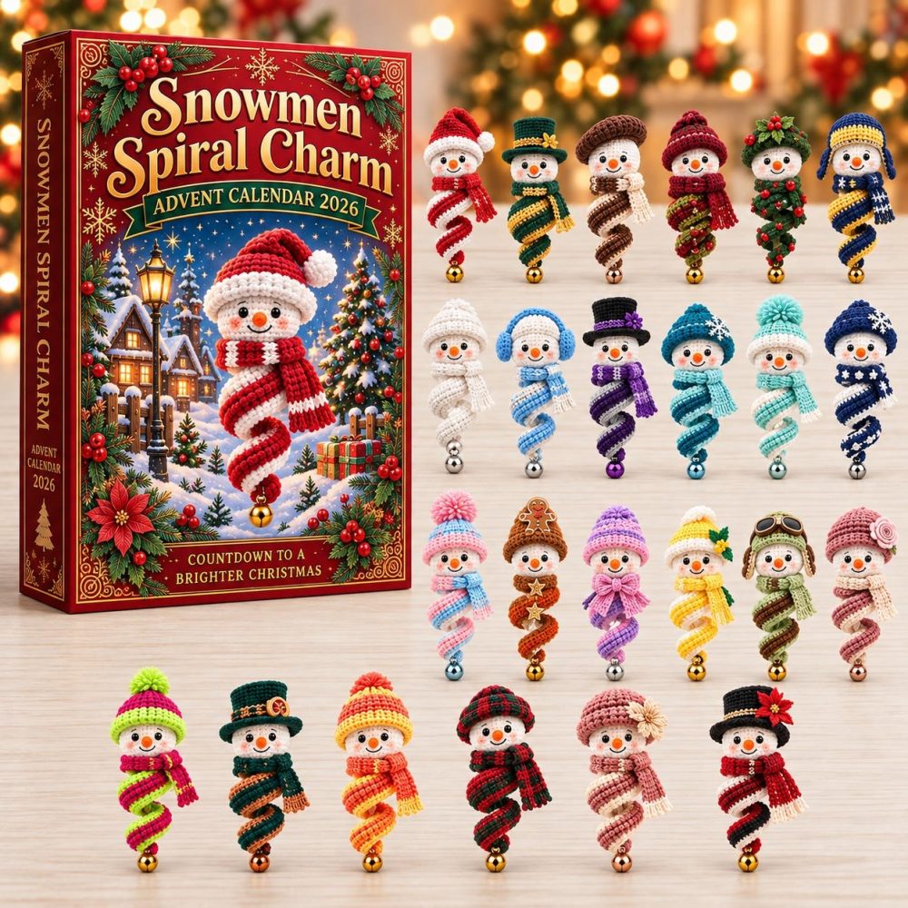 Spiral Snowman Charm 24-Day Countdown Calendar 2026 – Acrylic Snowmen Ornaments, Spiral Display Advent For Charming Winter Decor