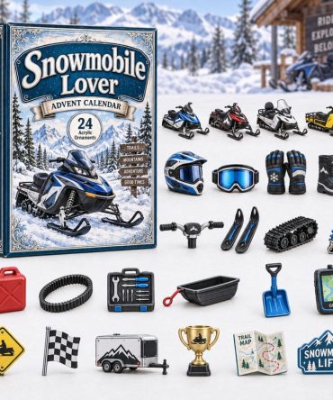 Snowmobile Enthusiast 2026 Countdown — 24-Day Acrylic Charm Advent Calendar For Riders & Winter Sports Fans