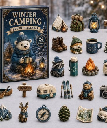 2026 Snowy Camp Advent Calendar - 24-Day Countdown With Acrylic Winter Camping Charms, Outdoor Holiday Gift For Kids
