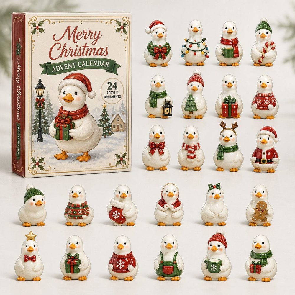 2026 Snowy Christmas Advent Calendar - 24-Day Winter Countdown With Acrylic Holiday Charms, Festive Decor & Gift-Ready Box