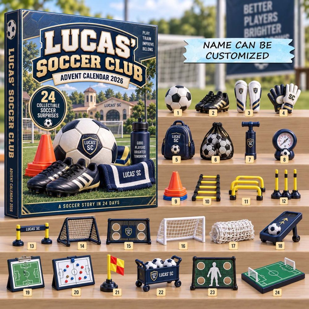 2026 Soccer Fan 24-Day Advent Countdown — Acrylic Charm Set For Players, Coaches & Kids, Holiday Collectible