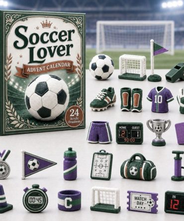 2026 Green Soccer Advent Calendar - 24-Day Holiday Countdown With Acrylic Soccer Charms, Gift For Kids & Fans, Stocking Stuffer