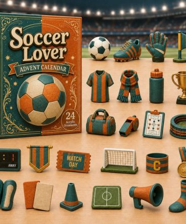 2026 Orange Soccer Countdown Calendar — 24-Day Vibrant Acrylic Charm Set For Fans, Players & Team Spirit Gifts