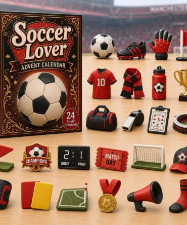 2026 Red Soccer Countdown Calendar — 24-Day Vibrant Acrylic Charm Set For Soccer Fans, Team Gifts & Fan Decor