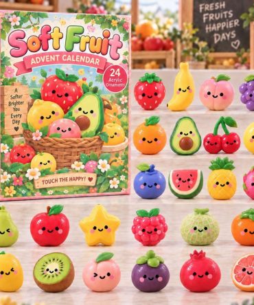 2026 Fruit Acrylic Charm Surprise Countdown - 24 Colorful Fruit Mini Charms, Cute Holiday Advent Set & Fun Gifts For Kids