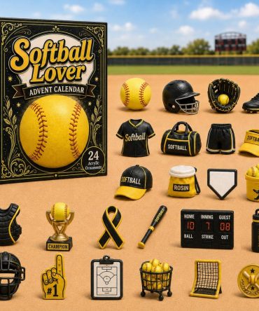 2026 Softball Countdown Calendar — 24-Day Acrylic Charm Set For Softball Players, Coaches & Team Gifts