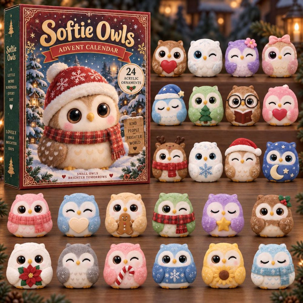 Plush Owl Softies Advent Calendar — 24 Adorable Owl Surprises With Acrylic Charms For Kids' Cozy Christmas Countdown