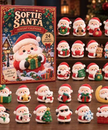 Plush Santa Softie Advent Calendar — 24 Cuddly Santa Surprises With Collectible Acrylic Charms For Cozy Holiday Countdown