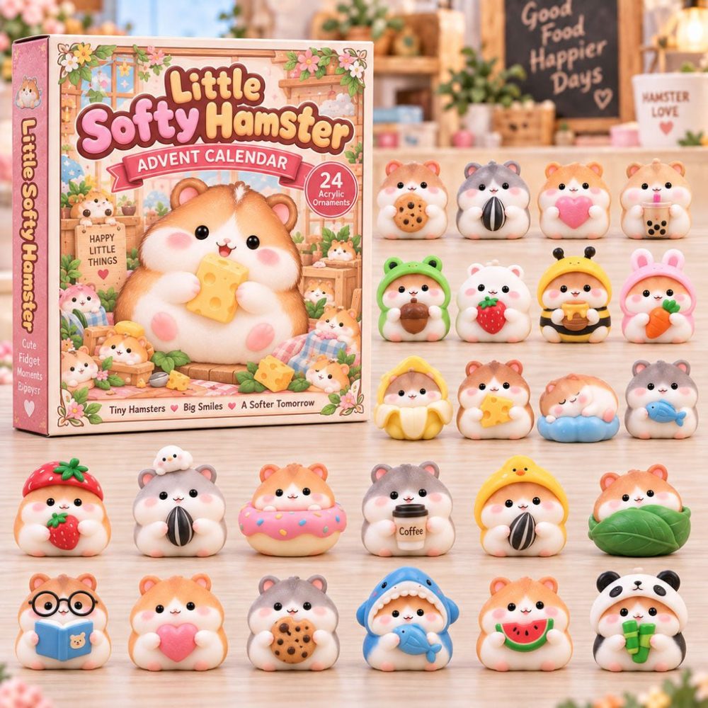 2026 Cute Hamster Acrylic Charm Advent Countdown - 24 Surprise Mini Charms For Holiday Joy, Collectible Gift & Stocking Stuffer
