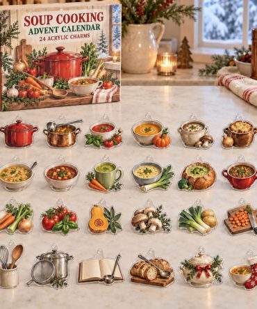 24-Day Soup Lovers Advent Calendar & Countdown Gift Set - Acrylic Mini Charms For Holiday Gifts, Diy Jewelry And Collectibles