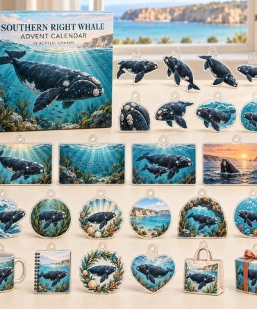 24-Day Southern Right Whale Acrylic Charm Advent Countdown — Premium Ocean-Themed Holiday Calendar Gift Set For Whale Collectors