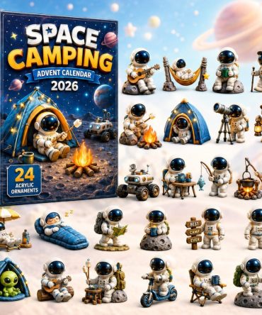 2026 Space Camping Countdown Calendar — 24-Day Astronaut & Camp Acrylic Charm Set, Cosmic Outdoor Adventure Gift
