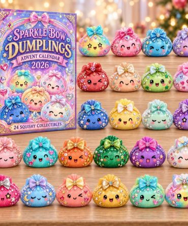 Sparkle Bow Dumplings Advent Calendar - 24-Day Acrylic Charms, Glitter Bow Dumpling Collectibles & Holiday Countdown Gift