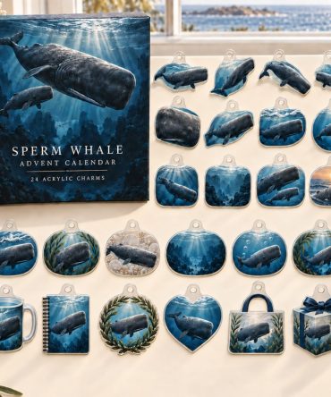 24-Day Sperm Whale Acrylic Charm Advent Countdown — Premium Ocean-Themed Holiday Calendar Gift Set For Whale Collectors