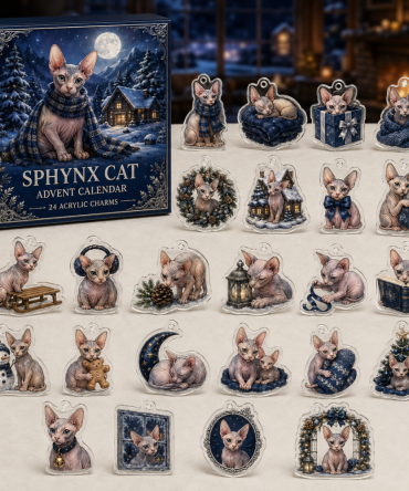 Sphynx Cat Holiday Countdown: 24-Day Acrylic Charm Advent - Unique Hairless Cat Gift, Limited Collector'S Edition