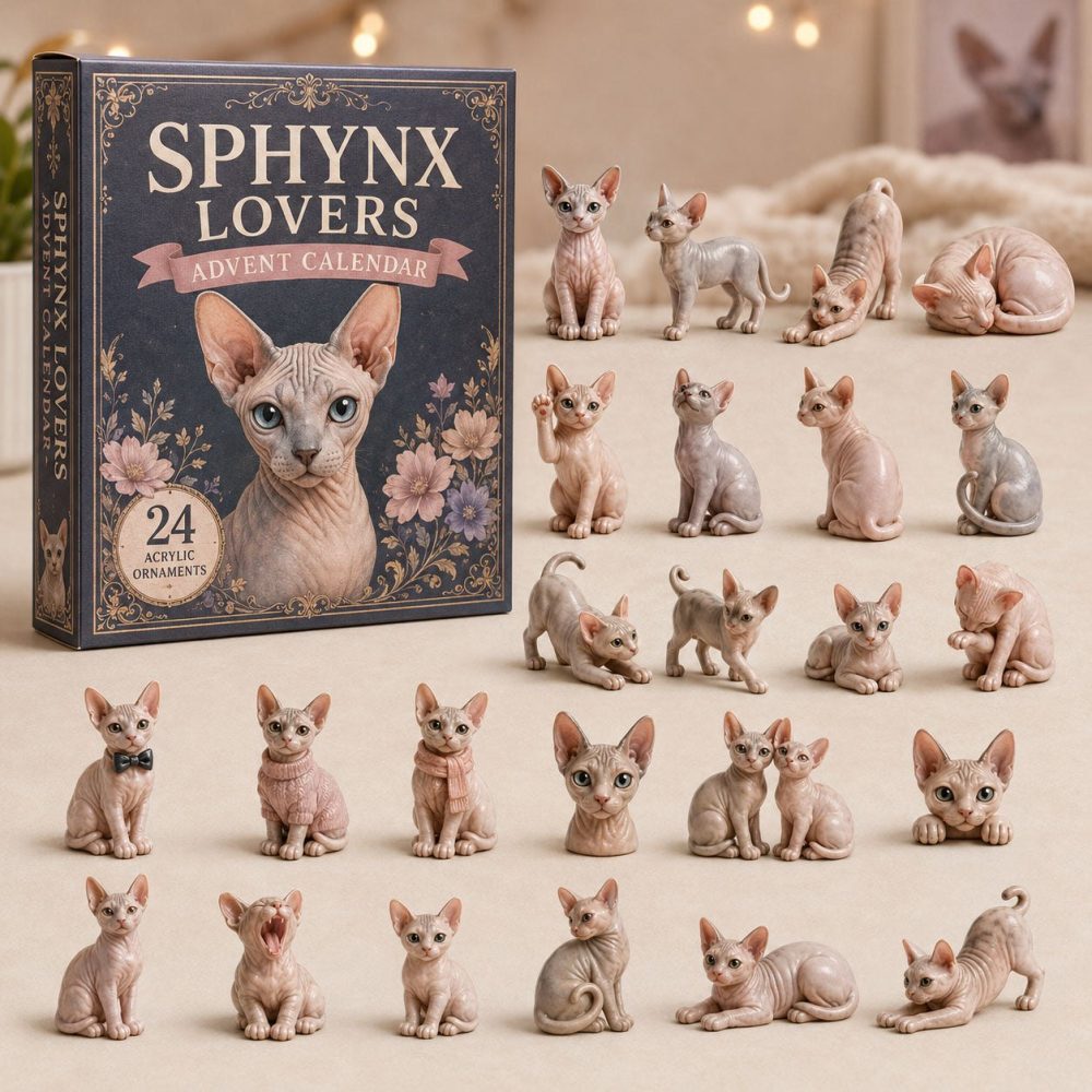 2026 Sphynx Cat Countdown Calendar — 24-Day Acrylic Charm Collection For Sphynx Lovers, Cat Mom Gifts & Décor