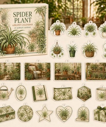Spider Plant 24-Day Acrylic Charm Holiday Countdown - Plant Lover Gift, Mini Charms & Home Decor