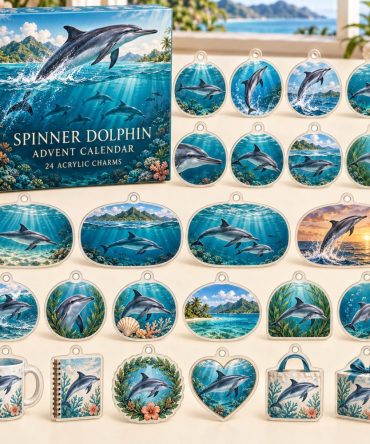 24-Day Spinner Dolphin Acrylic Charm Advent Countdown — Premium Ocean-Themed Holiday Calendar Gift Set For Dolphin Collectors