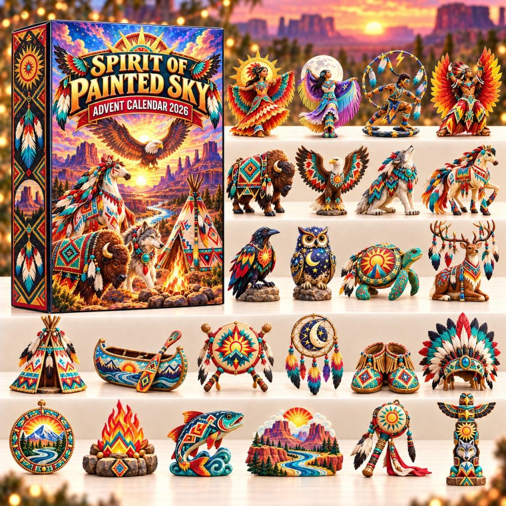 2026 Spirit Of Painted Sky 24-Day Artful Advent Calendar — Hand-Illustrated Acrylic Charms, Collector’S Holiday Gift For Art Lovers