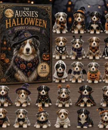 2026 Spooky Australian Shepherd Countdown Calendar — 24-Day Halloween Dog Acrylic Charm Set For Aussie Fans