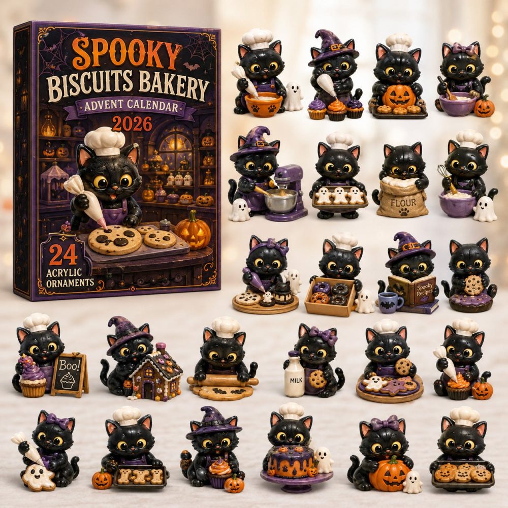 2026 Spooky Biscuits Bakery Advent Calendar — 24-Day Halloween Countdown With Acrylic Pastry Charms, Fun Gift For Sweet Tooth Collectors