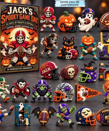 Spooky Game Day Football Advent 2026 — 24-Day Countdown With Acrylic Charms, Halloween Football Party Calendar