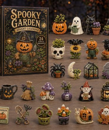 2026 Spooky Garden Countdown Calendar — 24-Day Creepy Garden Acrylic Charms, Halloween Floral Decor & Gift Set