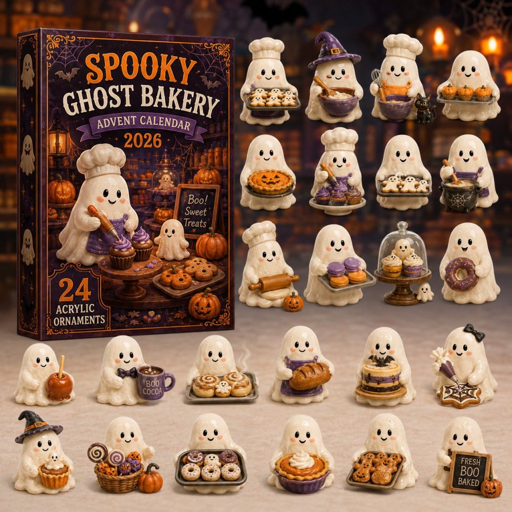2026 Spooky Ghost Bakery Advent Calendar — 24-Day Halloween Countdown With Cute Acrylic Bakery Charms, Gift For Treat & Charm Lovers