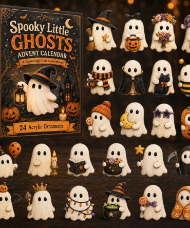 2026 Spooky Little Ghosts Countdown Calendar — 24 Cute Ghost Acrylic Charms, Halloween Decor & Treat Reveal