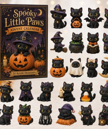 2026 Spooky Little Paws Countdown Calendar — 24 Haunted Pet Paw Acrylic Charms, Halloween Pet-Themed Decor & Gifts