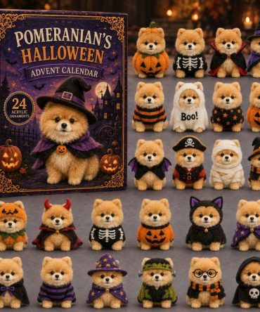 2026 Spooky Pomeranian Countdown Calendar — 24-Day Cute Halloween Pomeranian Acrylic Charm Set, Pet Lover Gift