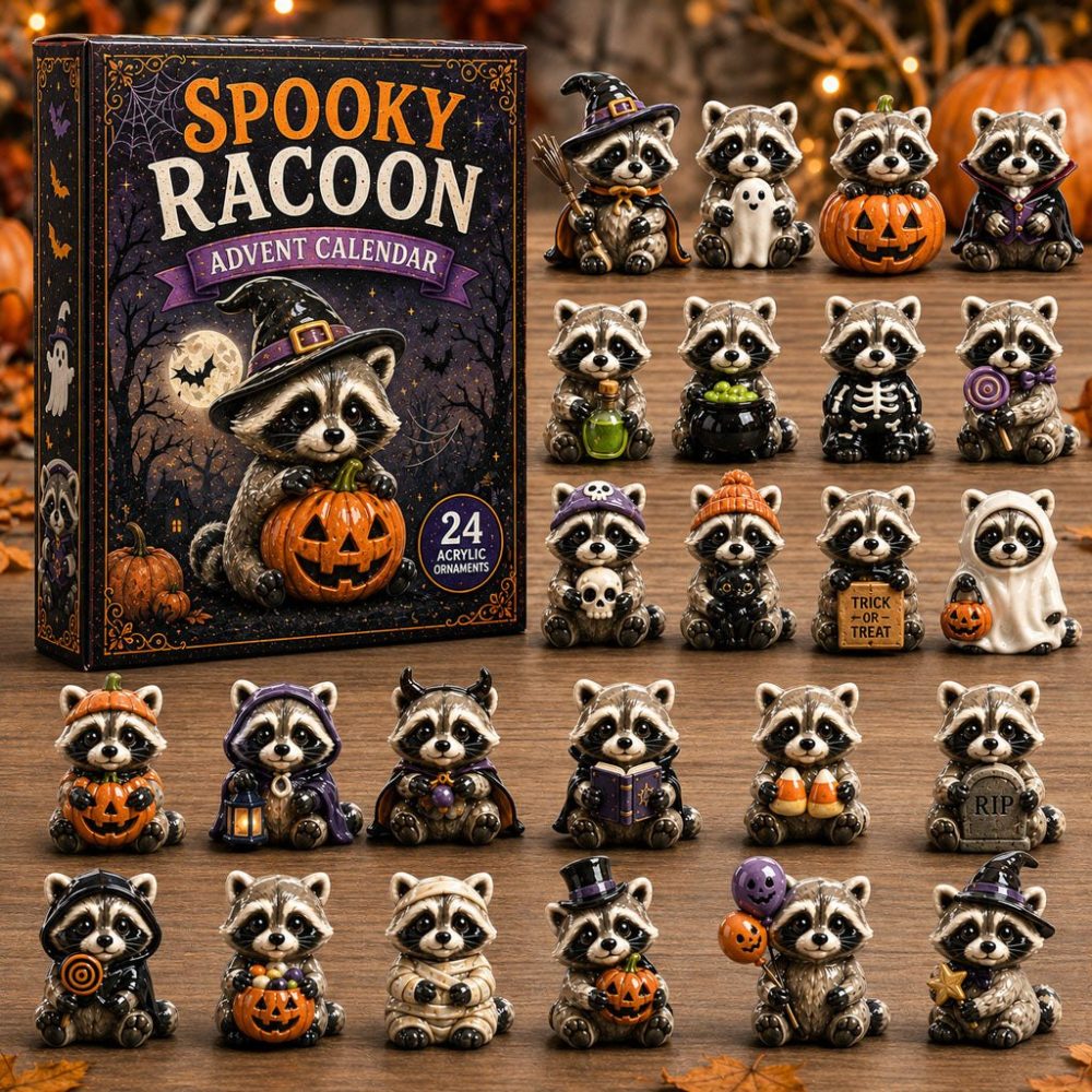Spooky Raccoon Halloween Countdown 2026 — 24-Day Spooky Advent Calendar With Acrylic Charms, Trick-Or-Treat Family Fun