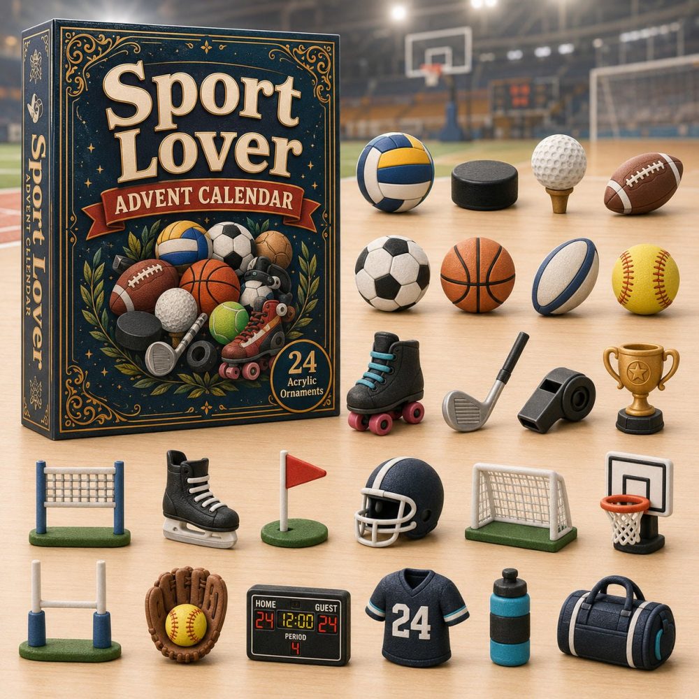 2026 Sports Fan Countdown Calendar — 24-Day Acrylic Charm Collection For Athletes, Team Fans & Gift Giving