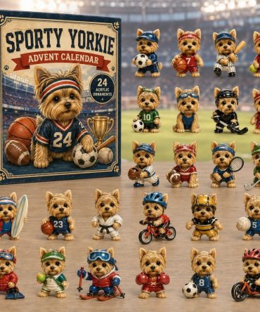 Sporty Yorkie 2026 Countdown - 24-Day Acrylic Charm Calendar, Active Yorkie Dog Charms For Collectors & Gifts