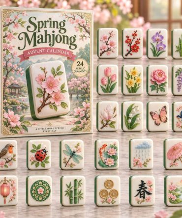 Spring Mahjong 24-Day Countdown Calendar 2026 — Acrylic Charm Set With Daily Mahjong Surprises, Gift For Players & Collectors